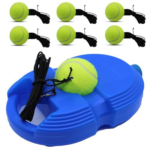 Magicorange Tennis Trainer Rebound Ball with 6 String Balls, Solo Tennis Training Equipment for Self Tennis Practice Training for Beginner - Magicorange