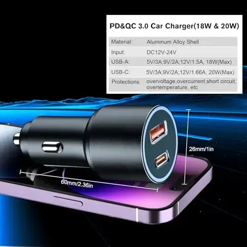 MAGJIEYX for Magnetic Magsafe Car Mount Charger, Wireless Car Charger with Fast Max 38W QC3.0Charging Adapter Retractable Phone Holder Fits iPhone16/15/14/13Plus/MagSafe Case,Dashboard/Vent/Windshield - 3