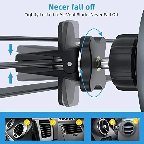 MAGJIEYX iPhone 12/13/14/15/16Pro, Pro Max, Plus, Mini uchun Magsafe avtomobil oʻrnatish zaryadlovchisi, Vent&Dashboard kuchli magnitli telefon ushlagichi, 36W QC 3.0 adapteri (Toʻq qora) - 5