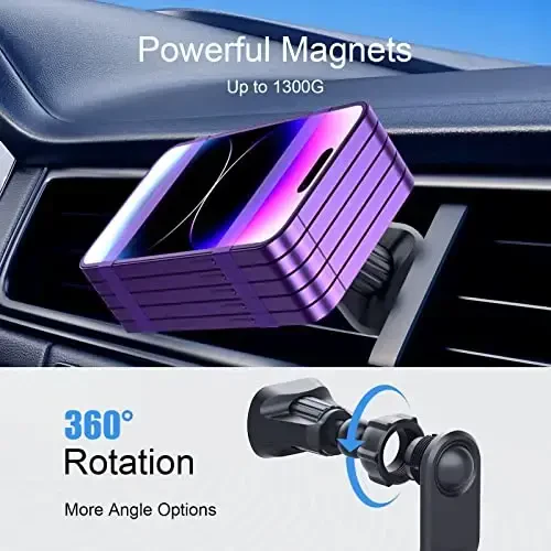 MAGJIEYX for Magsafe Car Mount Charger for Auto-Alignment Magnetic Wireless Charger iPhone 12/13/14/15/16Pro Max/Plus/Mini/Magsafe Case Air Vent and Dashboard Phone Holder with Fast 36W QC 3.0 Adapter - 4