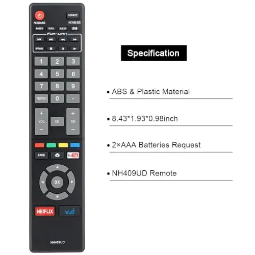 Magnavox TV pulti almashtirish uchun, Magnavox LED HDTV Smart TVlariga mos (NH409UD) - 5