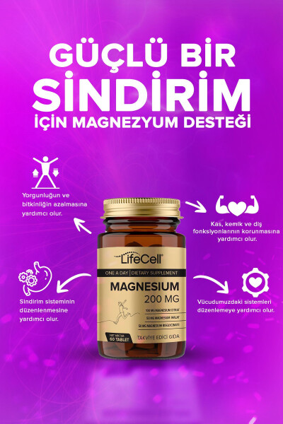 Magnesium 200 Mg (MAGNESIUM COMPLEX BISGLYCINATE - MALATE - CITRATE) Dietary Supplement - 2