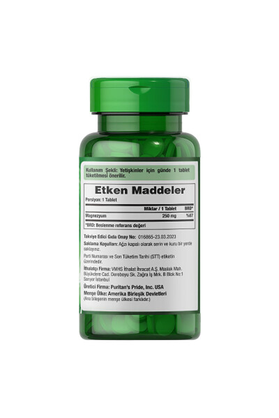 Magnesium 250 Mg 100 Tablets - 2