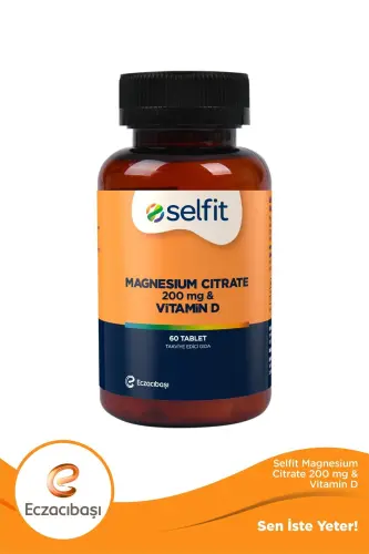 Magnesium Citrate 200 Mg & Vitamin D 60 Tablets - SELFIT (1)