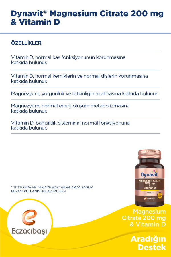 Magnesium Citrate 200 Mg Vitamin D / 60 Tablets - 2