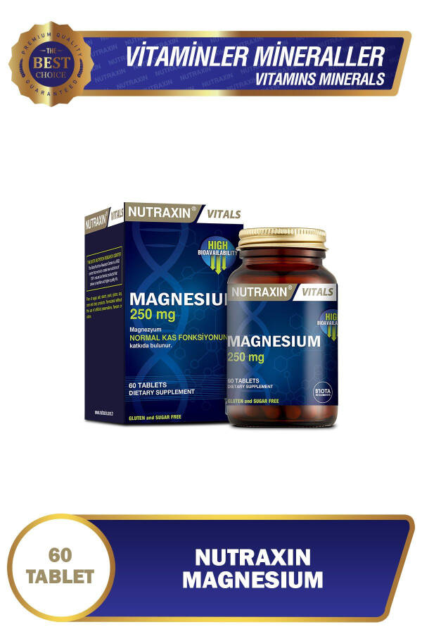 Magnesium Citrate 250 Mg Dietary Supplement 60 Tablets - 1