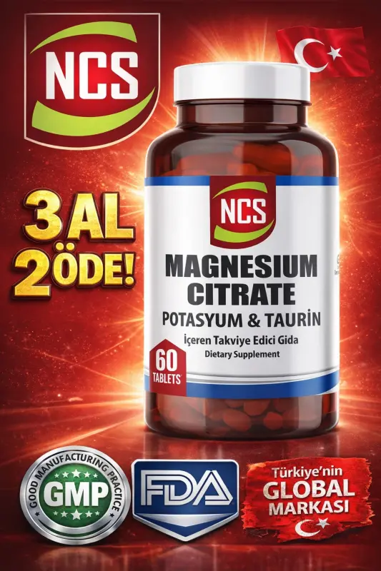 Magnesium Citrate 4-Form 60 Tablets (POTASSIUM KALIUM) & Vitamin B6 Magnesium Citrate Taurine - 1