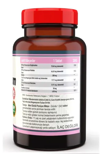 Magnesium Citrate (Chloride, Bisglycinate, Malate) Catnip Passionflower 60 Tablets - 3