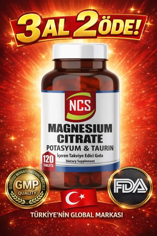 Magnesium Citrate Potassium 120 Tablets 4 Pack (POTASSIUM TAURINE) & Vitamin B6 - NCS
