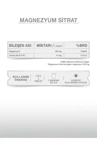 Magnesium Plus S (MAGNESIUM CITRATE) & P5p 30 Tablets - 3