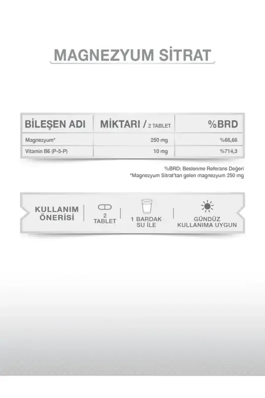 Magnesium Plus S (MAGNESIUM CITRATE) & P5p 30 Tablets - 3