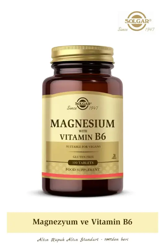 Magnesium With Vitamin B6 100 Tablets - SOLGAR
