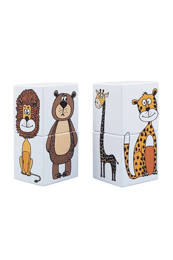 Magnetic Animal Puzzles (Two-Piece Baby Puzzle - 4 Cubes) - 1