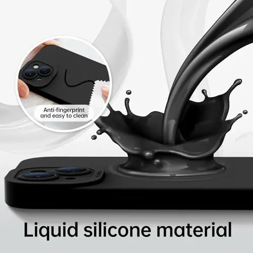 Magnetic for iPhone 15 Case with Screen Protector - Wireless Charging Compatible - Upgraded Camera Protection - Silicone Shockproof Protective Phone Case for iPhone 15 6.1