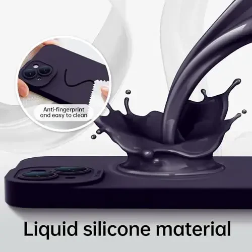 Magnetic for iPhone 15 Case with Screen Protector - Wireless Charging Compatible - Upgraded Camera Protection - Silicone Shockproof Protective Phone Case for iPhone 15 6.1