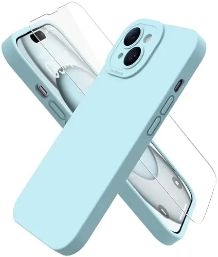 Magnetic for iPhone 15 Case with Screen Protector - Wireless Charging Compatible - Upgraded Camera Protection - Silicone Shockproof Protective Phone Case for iPhone 15 6.1