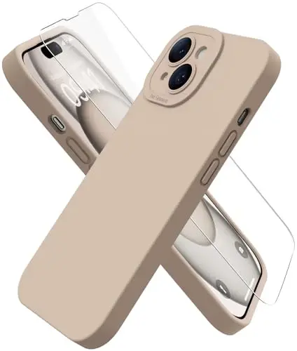 Magnetic for iPhone 15 Case with Screen Protector - Wireless Charging Compatible - Upgraded Camera Protection - Silicone Shockproof Protective Phone Case for iPhone 15 6.1