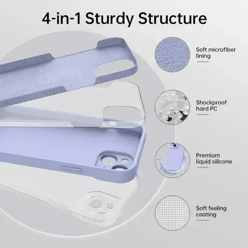 Magnetic for iPhone 15 Case with Screen Protector - Wireless Charging Compatible - Upgraded Camera Protection - Silicone Shockproof Protective Phone Case for iPhone 15 6.1