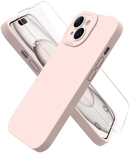 Magnetic for iPhone 15 Case with Screen Protector - Wireless Charging Compatible - Upgraded Camera Protection - Silicone Shockproof Protective Phone Case for iPhone 15 6.1