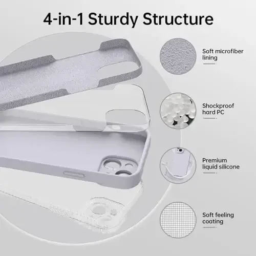 Magnetic for iPhone 15 Case with Screen Protector - Wireless Charging Compatible - Upgraded Camera Protection - Silicone Shockproof Protective Phone Case for iPhone 15 6.1