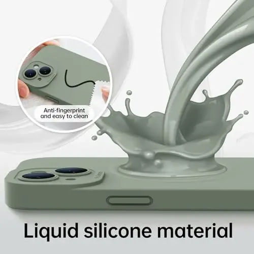 Magnetic for iPhone 15 Case with Screen Protector - Wireless Charging Compatible - Upgraded Camera Protection - Silicone Shockproof Protective Phone Case for iPhone 15 6.1