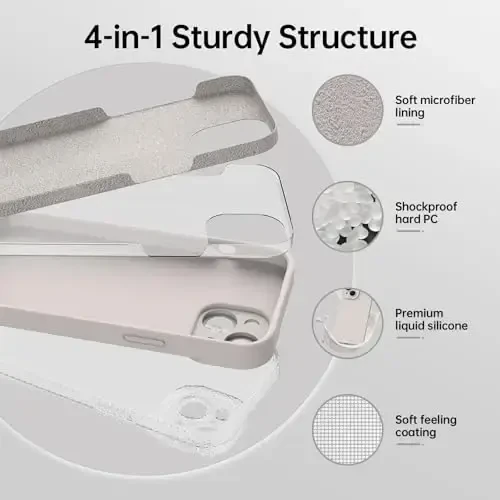 Magnetic for iPhone 15 Case with Screen Protector - Wireless Charging Compatible - Upgraded Camera Protection - Silicone Shockproof Protective Phone Case for iPhone 15 6.1