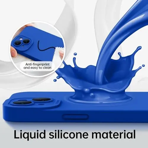 Magnetic for iPhone 15 Case with Screen Protector - Wireless Charging Compatible - Upgraded Camera Protection - Silicone Shockproof Protective Phone Case for iPhone 15 6.1