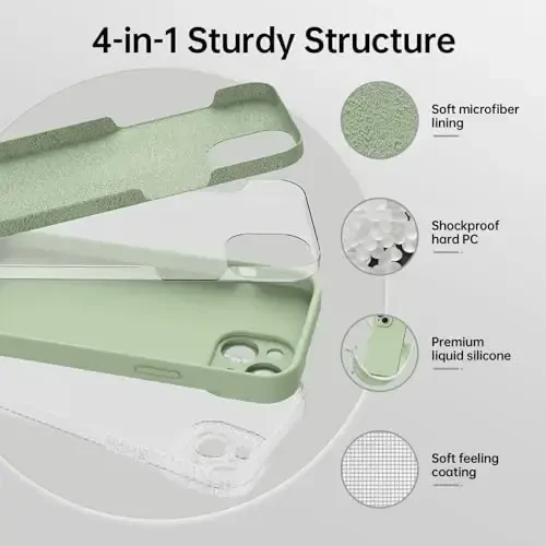 Magnetic for iPhone 15 Case with Screen Protector - Wireless Charging Compatible - Upgraded Camera Protection - Silicone Shockproof Protective Phone Case for iPhone 15 6.1