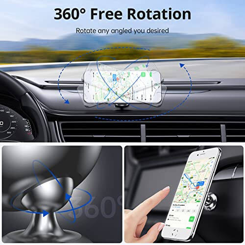 Magnetic Phone Car Mount, Syncwire Car Phone Holder, 360° Adjustable Magnet Cell Phone Mount - Gray - 3