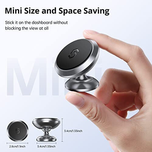 Magnetic Phone Car Mount, Syncwire Car Phone Holder, 360° Adjustable Magnet Cell Phone Mount - Gray - 5