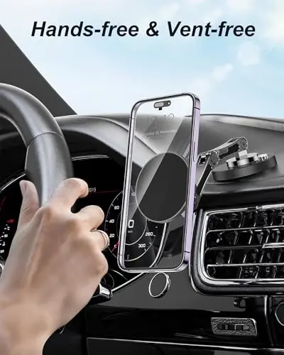 Magnetic Phone Holder for car, [Upgrade Super Magnet] Magnetic Phone Mount for Car, Case Friendly, [360° Rotation] Universal Dashboard Car Mount for iPhone Samsung, All Smartphones - 3