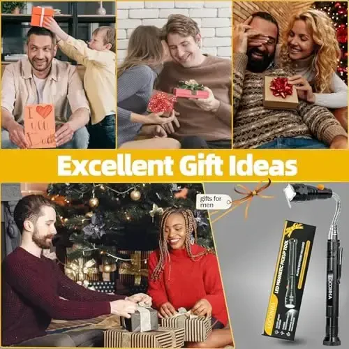 Magnetic Pickup Tool with LED Lights, Telescoping Magnet Flashlight, Cool Gadget Birthday Gifts Christmas Day Gifts for Men, Handyman, Husband, Boyfriend, Him, Father, Dad (2 PACK) - 6