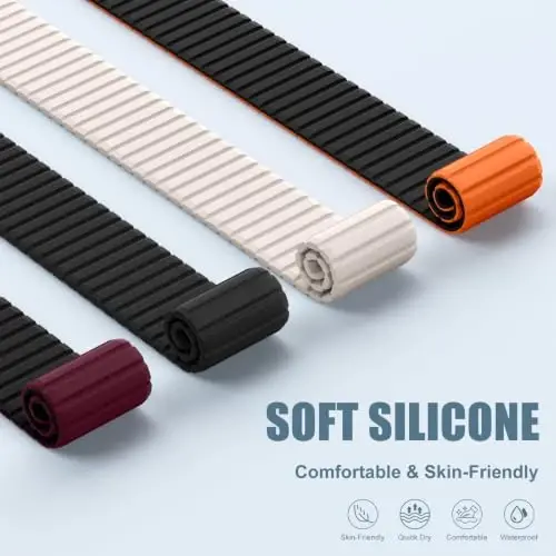 Magnetic Silicone Sport Band for Apple Watch Ultra 3/2 Band 49mm 46mm 45mm 44mm 42mm Men,Quick-Release Adjustment Loop Soft Comfort Waterproof Strap for iWatch Series 11 10 9 8 7 6 5 4 3 SE Ultra - 5