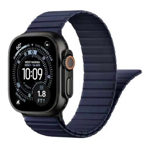 Magnetic Silicone Strap for Apple Watch Band 46mm 42 44 40 49mm Men Women | Soft Loop Strap for iWatch Ultra 4/3/2 Series 12 11 10 9 8 7 6 5 4 SE 49mm 46mm 42mm 44mm 40mm 45mm 41mm 38mm Upgraded Magnet - 1