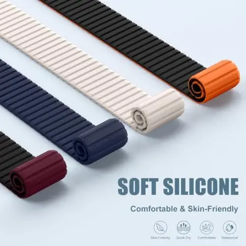 Magnetic Silicone Strap for Apple Watch Band 46mm 42 44 40 49mm Men Women | Soft Loop Strap for iWatch Ultra 4/3/2 Series 12 11 10 9 8 7 6 5 4 SE 49mm 46mm 42mm 44mm 40mm 45mm 41mm 38mm Upgraded Magnet - 5