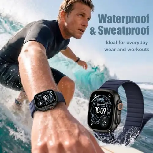 Magnetic Silicone Strap for Apple Watch Band 46mm 42 44 40 49mm Men Women | Soft Loop Strap for iWatch Ultra 4/3/2 Series 12 11 10 9 8 7 6 5 4 SE 49mm 46mm 42mm 44mm 40mm 45mm 41mm 38mm Upgraded Magnet - 6