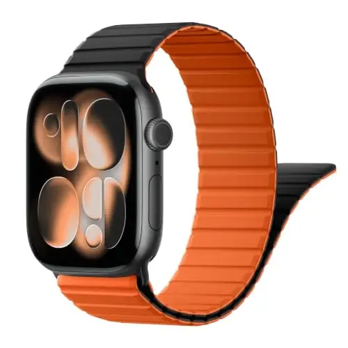 Magnetic Silicone Strap for Apple Watch Band 46mm 42 44 40 49mm Men Women | Soft Loop Strap for iWatch Ultra 4/3/2 Series 12 11 10 9 8 7 6 5 4 SE 49mm 46mm 42mm 44mm 40mm 45mm 41mm 38mm Upgraded Magnet - 1