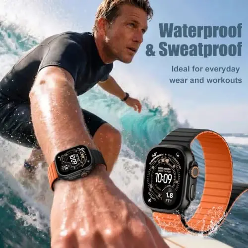 Magnetic Silicone Strap for Apple Watch Band 46mm 42 44 40 49mm Men Women | Soft Loop Strap for iWatch Ultra 4/3/2 Series 12 11 10 9 8 7 6 5 4 SE 49mm 46mm 42mm 44mm 40mm 45mm 41mm 38mm Upgraded Magnet - 6