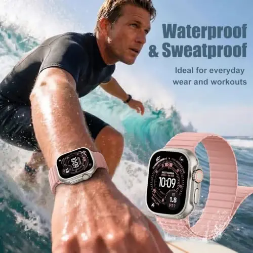 Magnetic Silicone Strap for Apple Watch Band 46mm 42 44 40 49mm Men Women | Soft Loop Strap for iWatch Ultra 4/3/2 Series 12 11 10 9 8 7 6 5 4 SE 49mm 46mm 42mm 44mm 40mm 45mm 41mm 38mm Upgraded Magnet - 6