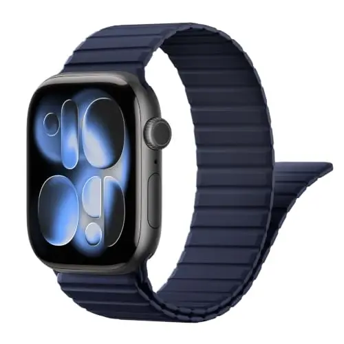 Magnetic Silicone Strap for Apple Watch Band 46mm 42 44 40 49mm Men Women | Soft Loop Strap for iWatch Ultra 4/3/2 Series 12 11 10 9 8 7 6 5 4 SE 49mm 46mm 42mm 44mm 40mm 45mm 41mm 38mm Upgraded Magnet - 1