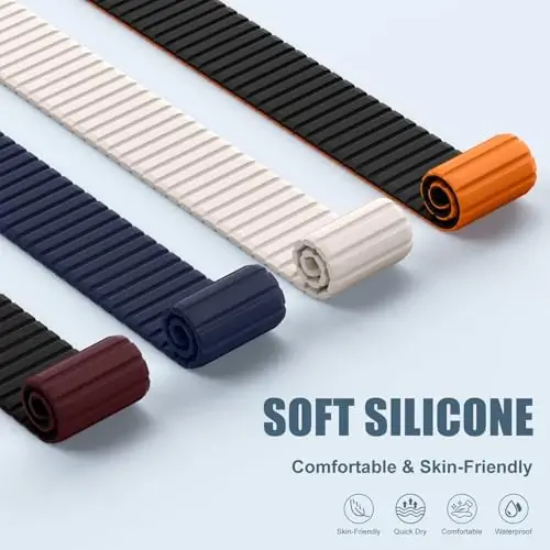 Magnetic Silicone Strap for Apple Watch Band 46mm 42 44 40 49mm Men Women | Soft Loop Strap for iWatch Ultra 4/3/2 Series 12 11 10 9 8 7 6 5 4 SE 49mm 46mm 42mm 44mm 40mm 45mm 41mm 38mm Upgraded Magnet - 5