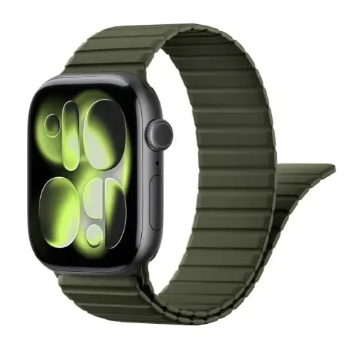 Magnetic Silicone Strap for Apple Watch Band 46mm 42 44 40 49mm Men Women | Soft Loop Strap for iWatch Ultra 4/3/2 Series 12 11 10 9 8 7 6 5 4 SE 49mm 46mm 42mm 44mm 40mm 45mm 41mm 38mm Upgraded Magnet - 1