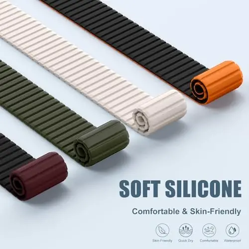 Magnetic Silicone Strap for Apple Watch Band 46mm 42 44 40 49mm Men Women | Soft Loop Strap for iWatch Ultra 4/3/2 Series 12 11 10 9 8 7 6 5 4 SE 49mm 46mm 42mm 44mm 40mm 45mm 41mm 38mm Upgraded Magnet - 5