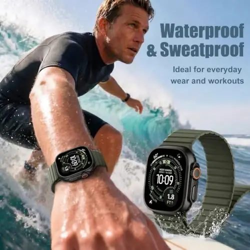 Magnetic Silicone Strap for Apple Watch Band 46mm 42 44 40 49mm Men Women | Soft Loop Strap for iWatch Ultra 4/3/2 Series 12 11 10 9 8 7 6 5 4 SE 49mm 46mm 42mm 44mm 40mm 45mm 41mm 38mm Upgraded Magnet - 6