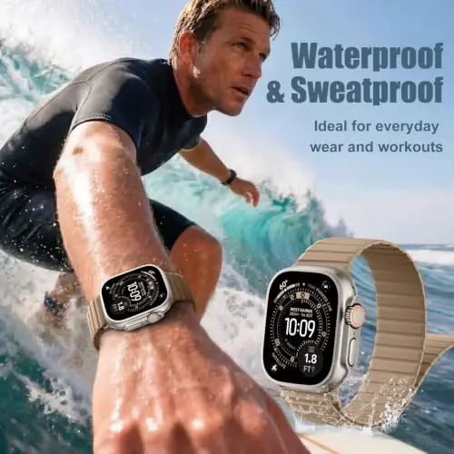 Magnetic Silicone Strap for Apple Watch Band 46mm 42 44 40 49mm Men Women | Soft Loop Strap for iWatch Ultra 4/3/2 Series 12 11 10 9 8 7 6 5 4 SE 49mm 46mm 42mm 44mm 40mm 45mm 41mm 38mm Upgraded Magnet - 6