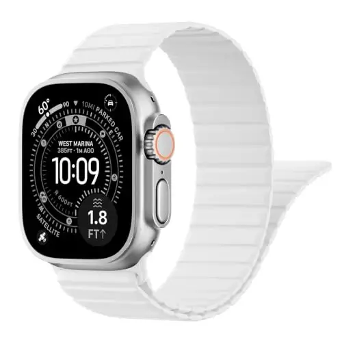 Magnetic Silicone Strap for Apple Watch Band 46mm 42 44 40 49mm Men Women | Soft Loop Strap for iWatch Ultra 4/3/2 Series 12 11 10 9 8 7 6 5 4 SE 49mm 46mm 42mm 44mm 40mm 45mm 41mm 38mm Upgraded Magnet - 1