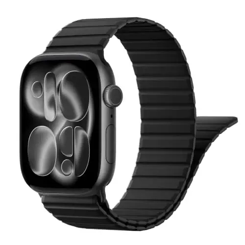Magnetic Silicone Strap for Apple Watch Band 46mm 42 44 40 49mm Men Women | Soft Loop Strap for iWatch Ultra 4/3/2 Series 12 11 10 9 8 7 6 5 4 SE 49mm 46mm 42mm 44mm 40mm 45mm 41mm 38mm Upgraded Magnet - 1