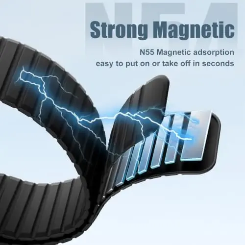 Magnetic Silicone Strap for Apple Watch Band 46mm 42 44 40 49mm Men Women | Soft Loop Strap for iWatch Ultra 4/3/2 Series 12 11 10 9 8 7 6 5 4 SE 49mm 46mm 42mm 44mm 40mm 45mm 41mm 38mm Upgraded Magnet - 2