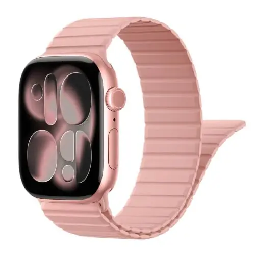 Magnetic Silicone Strap for Apple Watch Band 46mm 42 44 40 49mm Men Women | Soft Loop Strap for iWatch Ultra 4/3/2 Series 12 11 10 9 8 7 6 5 4 SE 49mm 46mm 42mm 44mm 40mm 45mm 41mm 38mm Upgraded Magnet - 1
