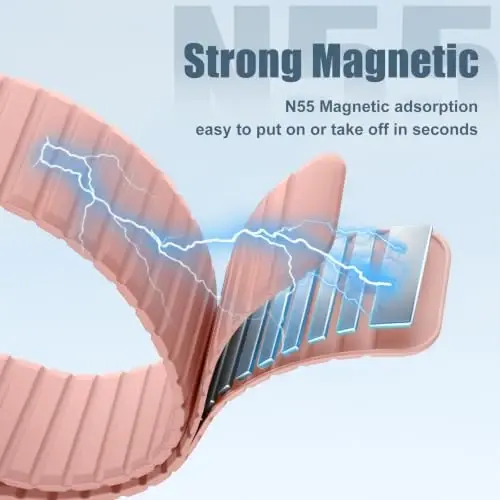 Magnetic Silicone Strap for Apple Watch Band 46mm 42 44 40 49mm Men Women | Soft Loop Strap for iWatch Ultra 4/3/2 Series 12 11 10 9 8 7 6 5 4 SE 49mm 46mm 42mm 44mm 40mm 45mm 41mm 38mm Upgraded Magnet - Magnetic (1)